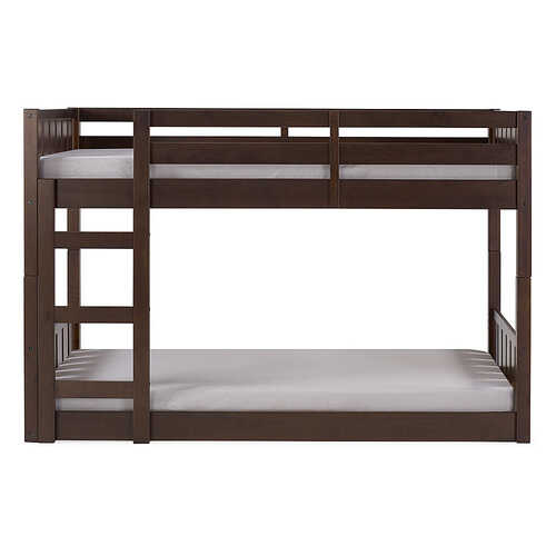 Walker Edison - Contemporary Twin over Twin Stackable Solid Wood Bunk Bed - Walnut