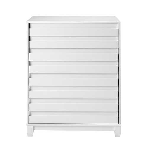Walker Edison - 40" Contemporary 4-Drawer Solid Wood Dresser - White