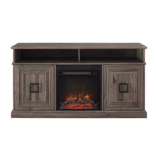 Rent to own Walker Edison - 58” Modern Fireplace TV Stand for TVs up to 65” - Slate grey