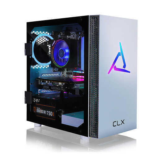 CLX - SET Gaming Desktop - AMD Ryzen 9 5900X - 16GB Memory - GeForce RTX 3060 - 500GB NVMe M.2 SSD + 3TB HDD - White