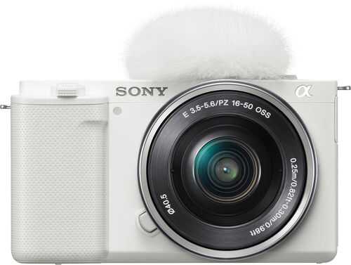 Sony - Alpha ZV-E10 Mirrorless Vlog Camera with 16-50mm Lens - White