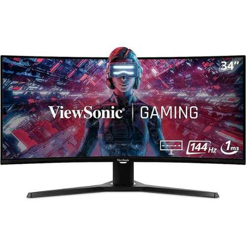 Rent to own ViewSonic OMNI VX3418-2KPC 34 Inch Ultrawide Curved 1440p 1ms 144Hz Gaming Monitor with Adaptive Sync, HDMI and DP