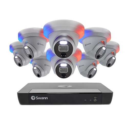 Swann - Pro Enforcer™ 16-Channel, 8-Dome Camera Indoor/Outdoor PoE Wired 4K UHD 2TB HDD NVR Security System - White