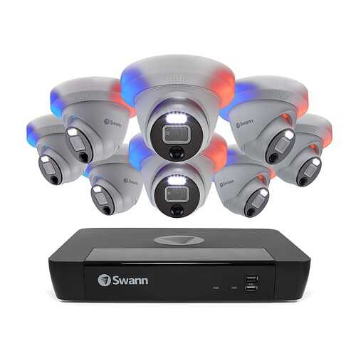 Rent to own Swann - Pro Enforcer™ 8-Channel, 8-Dome Camera Indoor/Outdoor PoE Wired 4K UHD 2TB HDD NVR Security Surveillance System - White