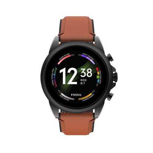 Fossil Gen 6 Smartwatch 44mm Brown Leather - Brown, Black