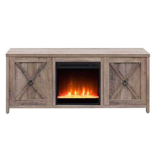 Rent to own Camden&Wells - Granger Crystal Fireplace TV Stand for TVs Up to 65" - Gray Oak