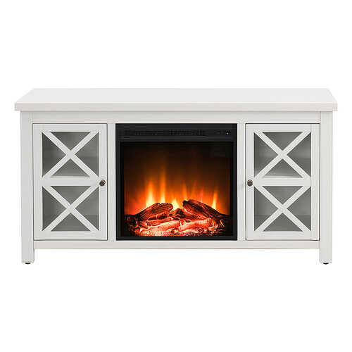 Rent to own Camden&Wells - Colton Log Fireplace TV Stand for TVs Up to 55" - White