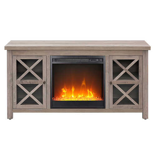 Rent to own Camden&Wells - Colton Crystal Fireplace TV Stand for TVs Up to 55" - Gray Oak