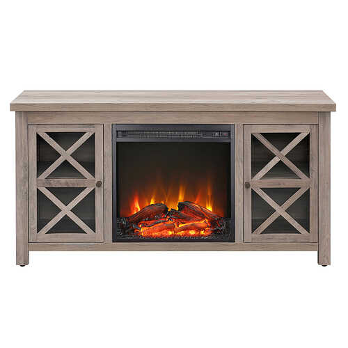 Rent to own Camden&Wells - Colton Log Fireplace TV Stand for TVs Up to 55" - Gray Oak