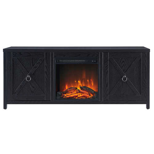 Rent to own Camden&Wells - Granger Log Fireplace TV Stand for TVs Up to 65" - Blackened Bronze