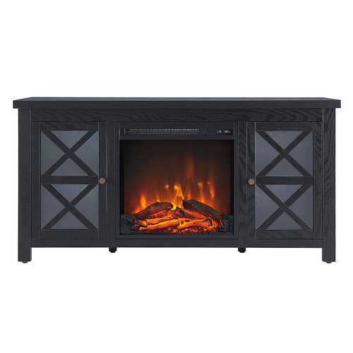Rent to own Camden&Wells - Colton Log Fireplace TV Stand for TVs Up to 55" - Blackened Bronze