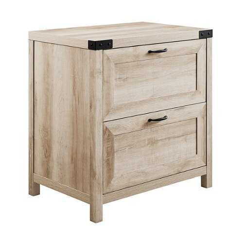 Walker Edison - Modern Farmhouse Metal Accent 2-Drawer File Cabinet - White Oak