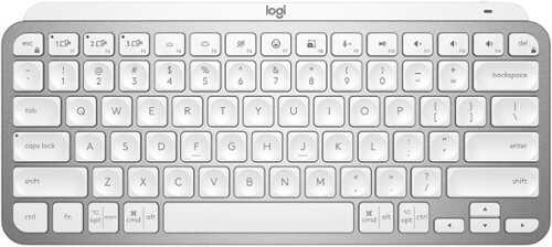 Rent to own Logitech - MX Keys Mini Wireless Bluetooth Scissor Keyboard with Backlit Keys - Pale Gray