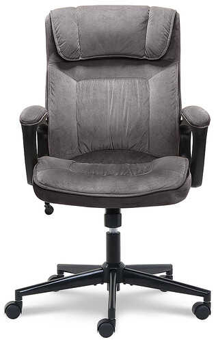 Rent to own Serta Style Hannah I Office Chair in Velvet Microfiber, Black Base - Gray