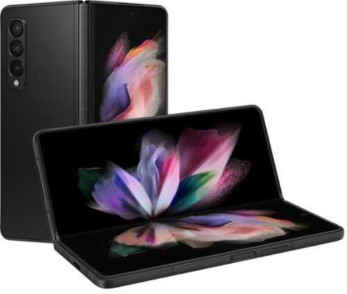 Rent to own Samsung - Geek Squad Certified Refurbished Galaxy Z Fold3 5G 256GB (Unlocked) - Phantom Black