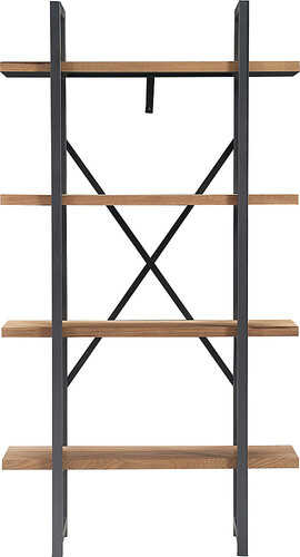 Rent to own Tommy Hilfiger Robson Etagere Bookshelf, Natural Wood and Black Metal - Oak and Black