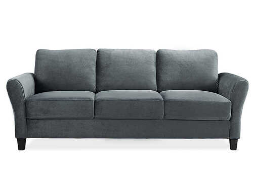 Lifestyle Solutions - Wesley Microfiber Sofa in Grey - Dark Grey