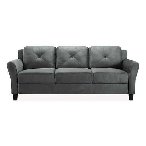 Rent to own Lifestyle Solutions - Hamburg Rolled Arm Sofa in Grey - Dark Grey
