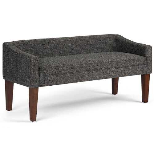 Rent to own Simpli Home - Parris Upholstered Bench - Dark Grey