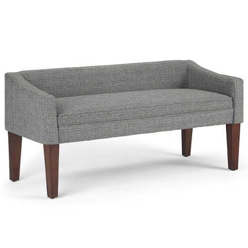 Simpli Home - Parris Upholstered Bench - Pebble Grey