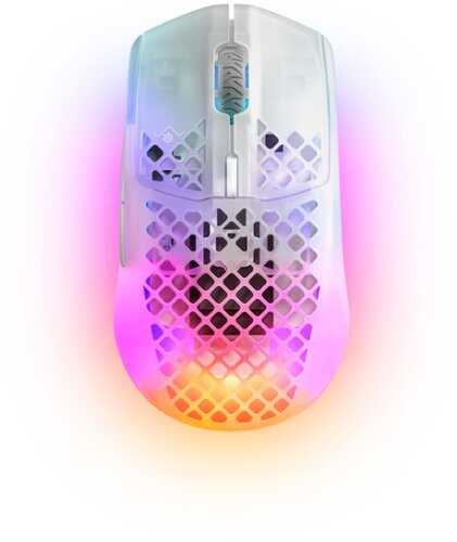 Rent to own SteelSeries - Aerox 3 Ghost Wireless Optical Gaming Mouse with Ultra-lightweight Translucent Design - White