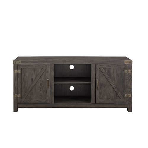 Rent to own Walker Edison - 58” Farmhouse Barn Door TV Stand for TVs up to 65” - Sable