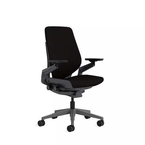 Steelcase - Gesture Shell Back Office Chair with Carpet Casters - Onyx Fabric