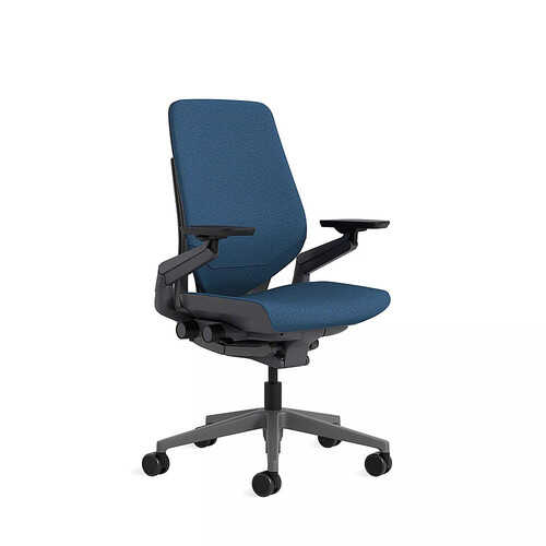 Steelcase - Gesture Shell Back Office Chair with Carpet Casters - Cobalt Fabric