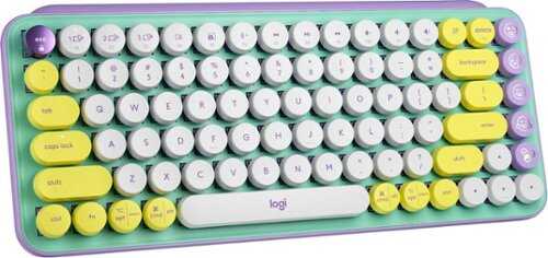 Rent to own Logitech - POP Keys 75% Wireless Mechanical Tactile Switch Keyboard for Windows/Mac with Customizable Emoji Keys - Daydream Mint (Purple)