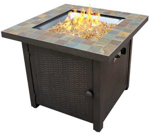 Rent to own AZ Patio Heaters - Heaters Square Slate Fire Pit - brown