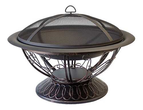 Rent to own AZ Patio Heaters Wood Burning Fire Pit with Scroll Design - Black