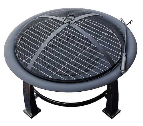 Rent to own AZ Patio Heaters Wood Burning Fire Pit with Cooking Grate - Black