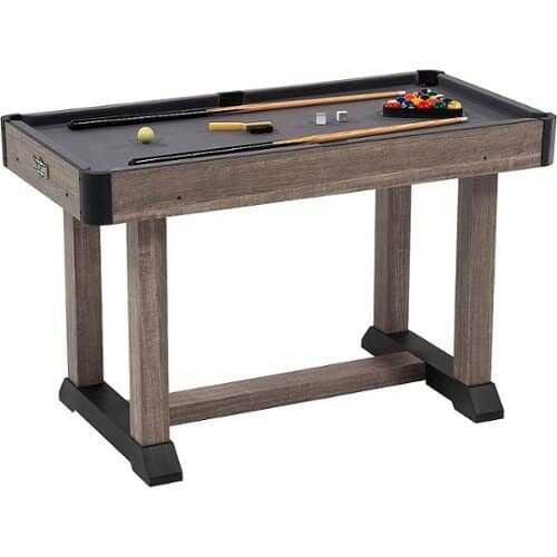 Rent to own Hall of Games - 4' Charleston Drop Pocket Table With Pool Ball and Cue Stick Set - Brown/Gray