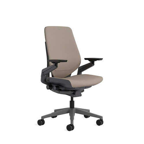 Steelcase - Gesture Shell Back Office Chair with Carpet Casters - Oatmeal Fabric