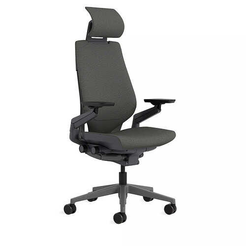 Steelcase - Gesture Wrapped Back Office Chair with Headrest + Carpet Casters - Night Owl