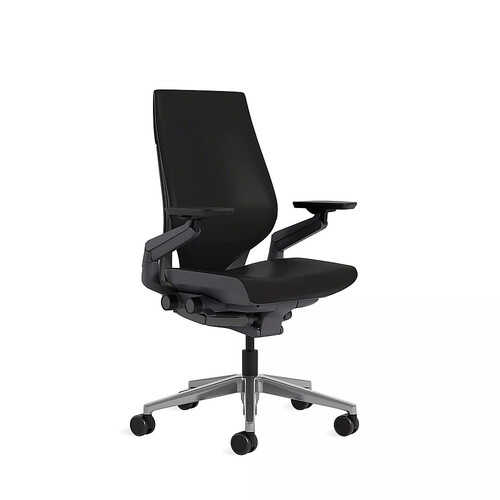 Steelcase - Gesture Wrapped Back Office Chair with Hard Floor Casters - Ebony Leather