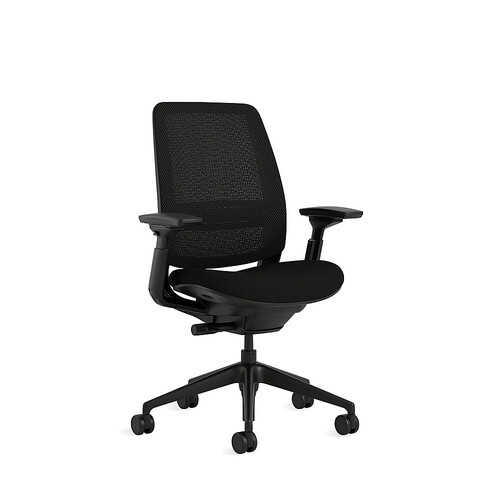 Steelcase Series 2 3D Airback Chair with Black Frame in Onyx Fabric and Licorice Mesh with Hard Floor Casters