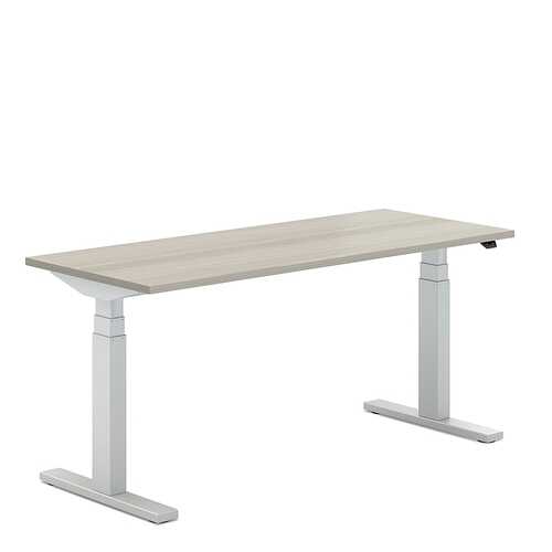 Steelcase - Migration SE Height Adjustable Desk in Clay Noce Laminate with Platinum Solid Base, 29x58