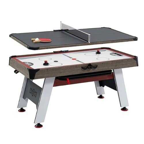 Rent to own Hall of Games - 66 inch Air Powered Hockey Table and Tennis Top - Wood Grain/Red