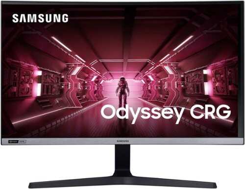 Samsung - Odyssey Gaming CRG5 Series 24” LED Curved FHD FreeSync Monitor - Black - Black