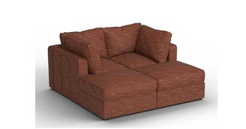 Rent to own Lovesac - 4 Seats + 4 Sides Rained Chenille & Standard Foam - Terracotta
