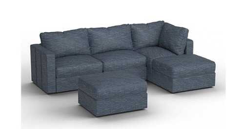 Rent to own Lovesac - 5 Seats + 5 Sides Rained Chenille & Standard Foam - Vintage Blue