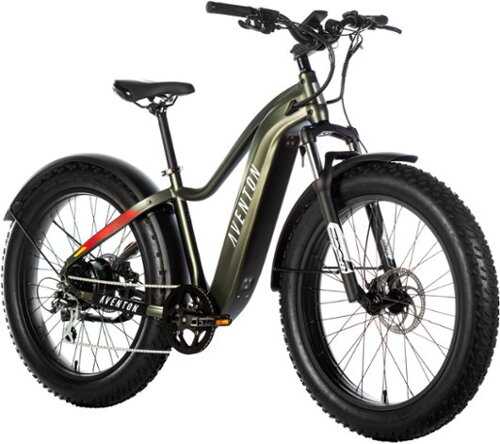 Rent to own Aventon - Aventure Step-Over Ebike w/ 45 mile Max Operating Range and 28 MPH Max Speed - Small - Camouflage Green