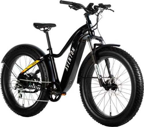 Rent to own Aventon - Aventure Step-Over Ebike w/ 45 mile Max Operating Range and 28 MPH Max Speed - Large - Fire Black