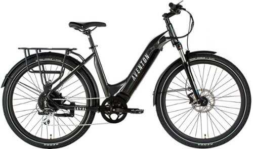 Rent to own Aventon - Level Commuter Step-Through Ebike w/ 40 mile Max Operating Range and 28 MPH Max Speed - Medium/Large - Earth Grey