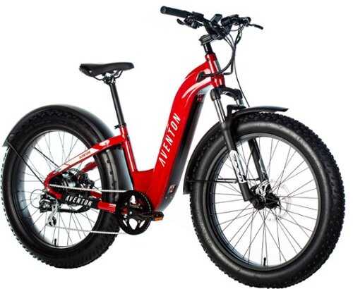 Rent to own Aventon - Aventure Step-Through Ebike w/ 45 mile Max Operating Range and 28 MPH Max Speed - Small/Medium - Electric Red