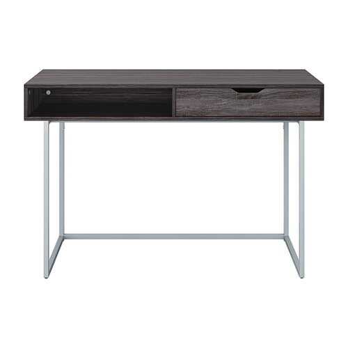 CorLiving Auston Single Drawer Wood Grain Finish Desk - Grey