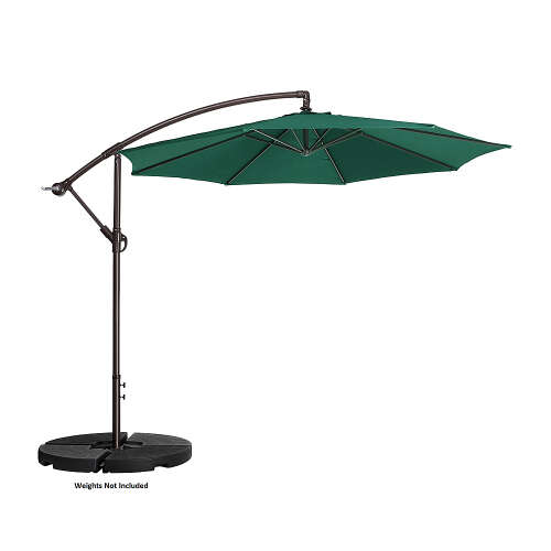 Rent to own 10' Offset Outdoor Patio Umbrella with 8 Steel Ribs and Vertical Tilt by Nature Spring (Green) - Green