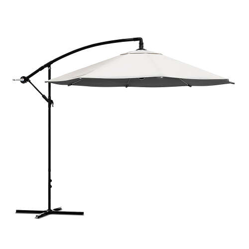 Rent To Own - Nature Spring - Offset Patio Umbrella – 10 Ft Cantilever Hanging Outdoor Shade - Easy Crank and Base for Table, Deck, Porch (Tan) - Tan