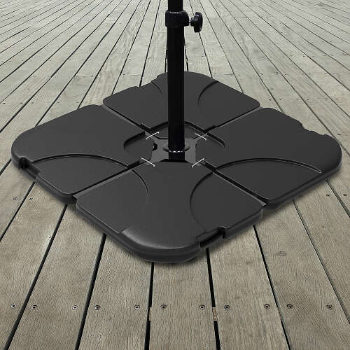 Rent to own Nature Spring - Patio Umbrella Weight Set - 4-PC Fillable Umbrella Base - 220-LB Plate Sand for Cantilever and Offset Outdoor Umbrellas - Black